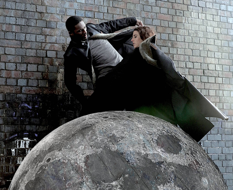 humanhood Orbis man and woman turning against the moon