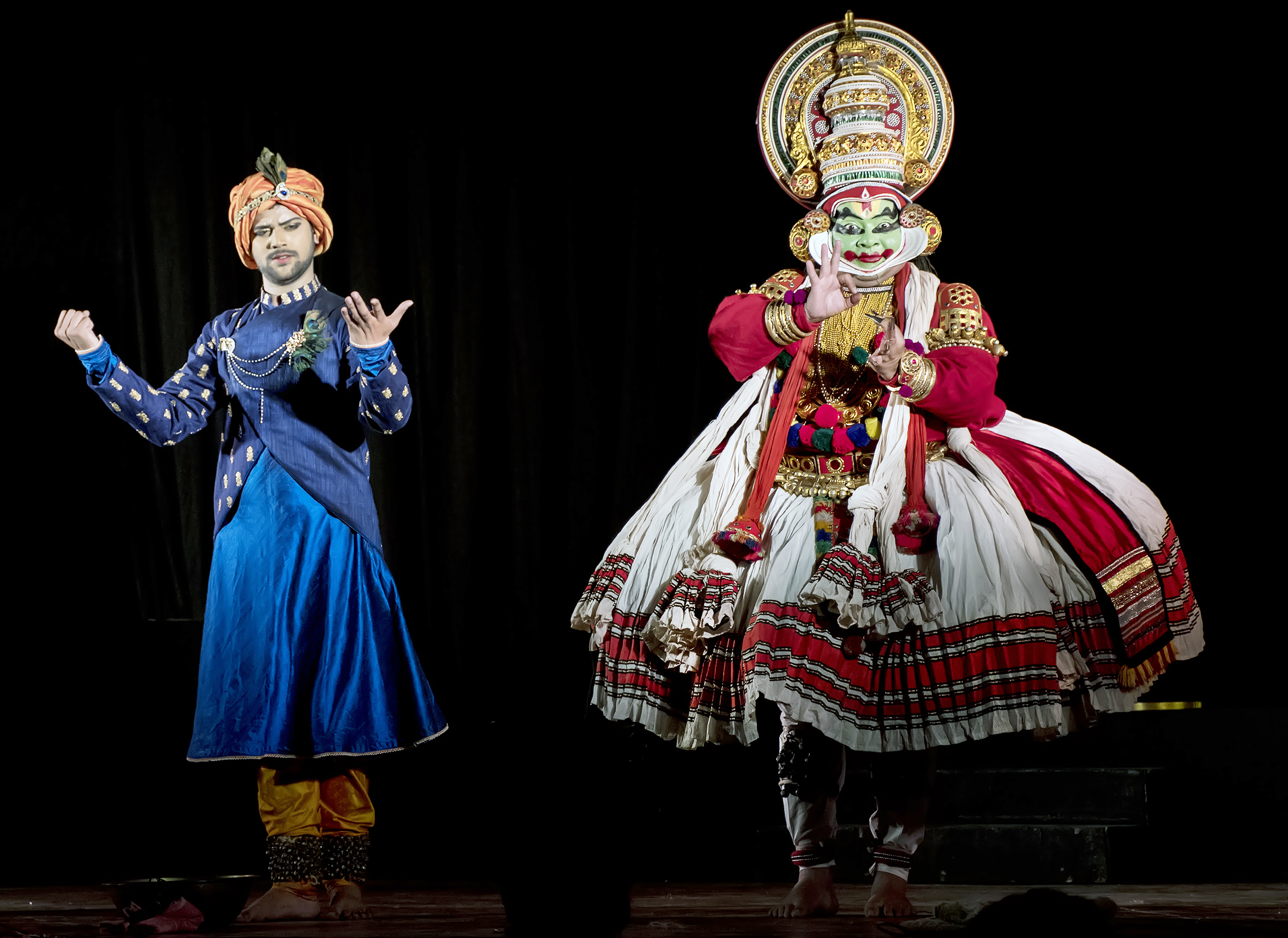 Poster demonstrating Kathakali, Kathak and Yakshagana styles