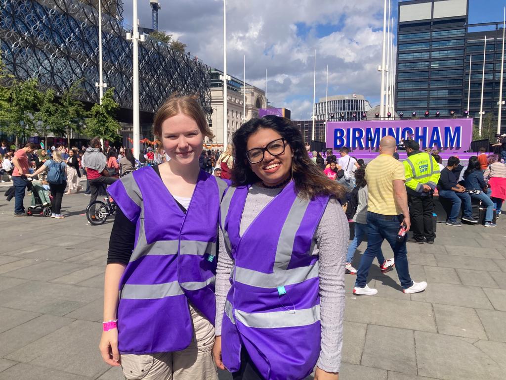 Alice and Malavika in Samad high vis