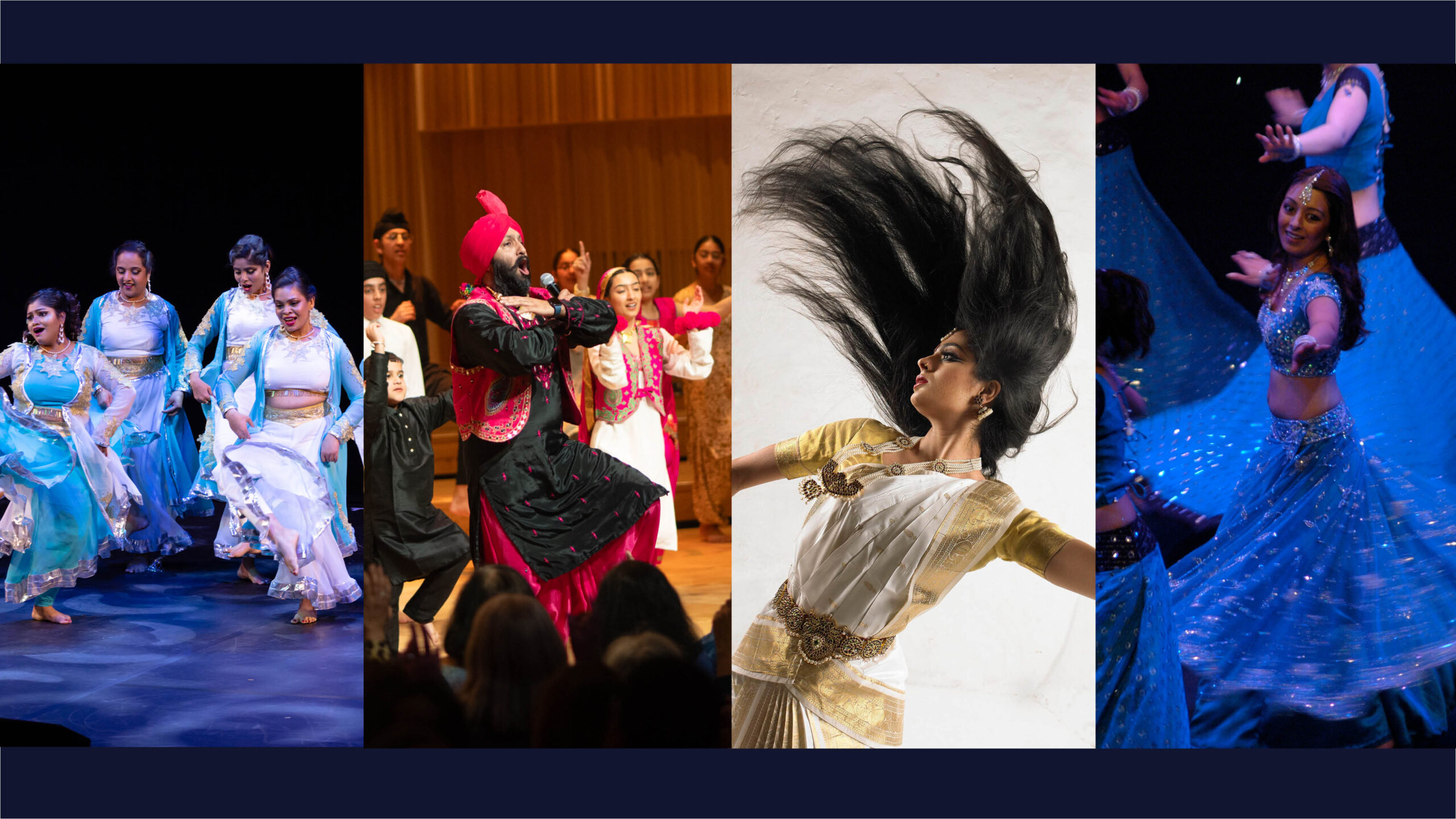 collage of different dance groups performing