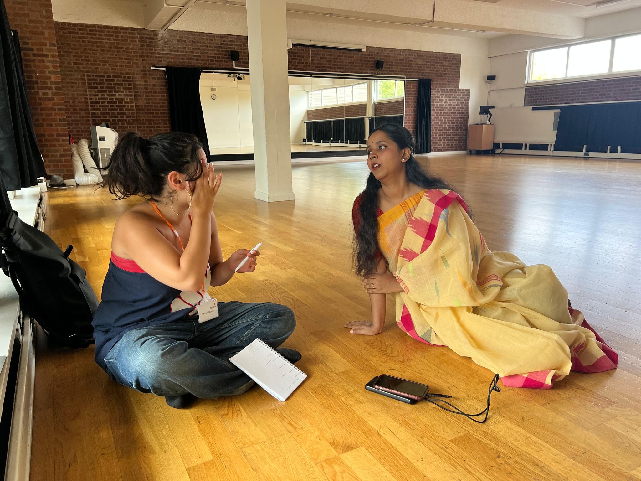 Mia Goldberg sat with Anandita Khan in a dance studio
