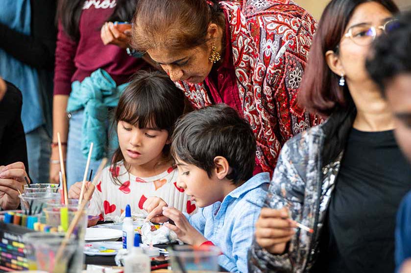 Family Craft at a table